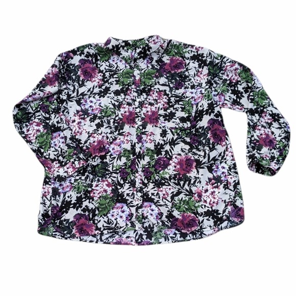 J. Jill Tops - J. Jill Floral Leaf Print Button Down Blouse XL $99